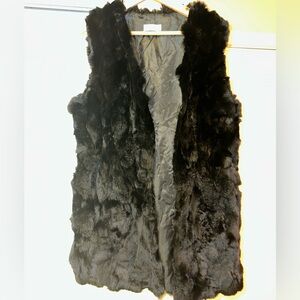 Neiman Marcus Black Rabbit Fur Vest NWT! Size L/XL Never Worn!